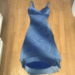 Blue ombré sparkly dress.